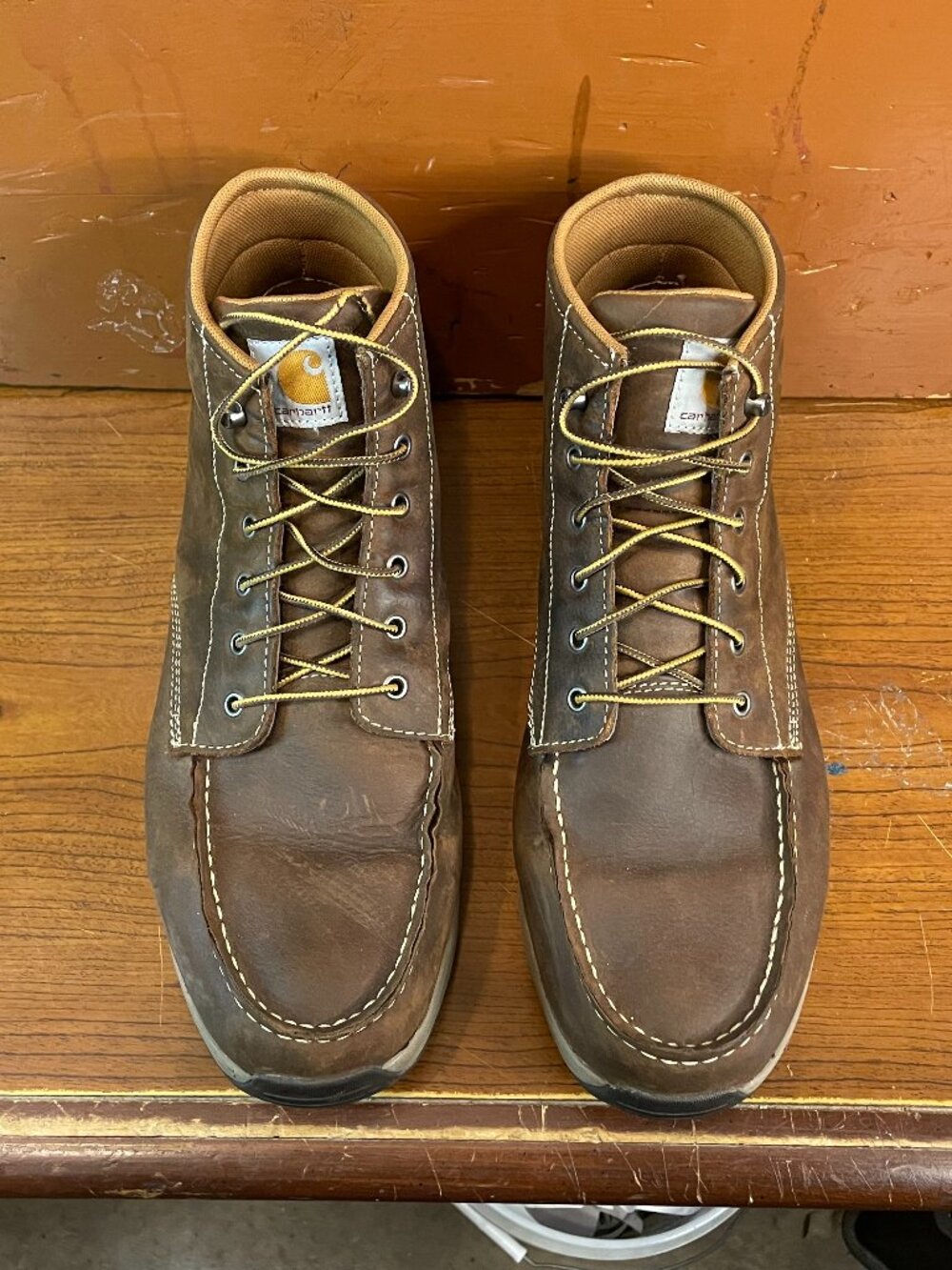 CARHARTT Men's Size 14 CMX4023 Lightweight Casual Wedge Brown Work Boots - Picture 9 of 9